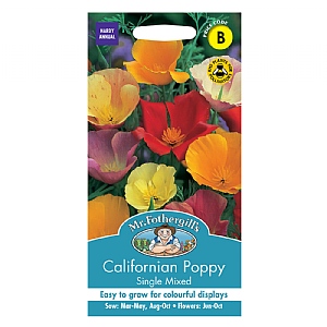 Mr Fothergills Californian Poppy Single Mixed Seeds