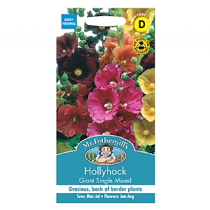 Mr Fothergills Hollyhock Giant Single Mixed Seeds