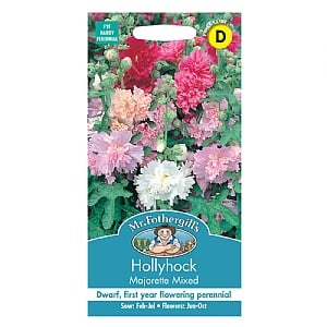 Mr Fothergills Hollyhock Majorette Mixed Seeds