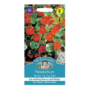 Mr Fothergills Nasturtium Alaska Tip Top Red Seeds