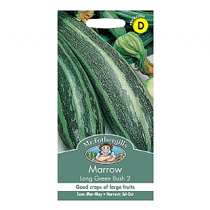 Mr Fothergills Marrow Long Green Bush 2 Seeds