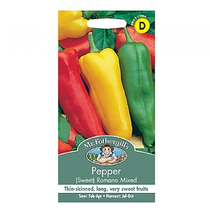 Mr Fothergills Pepper (Sweet) Romano Mixed Seeds