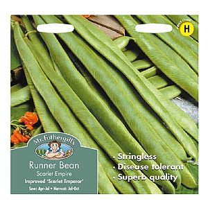 Mr Fothergills Runner Bean Scarlet Empire (Stringless) Seeds