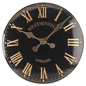 Westminster Tower Wall Clock 12" Black