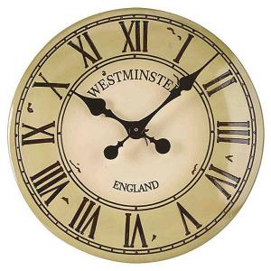 Outside In Westminster Tower Wall Clock 12" Cream