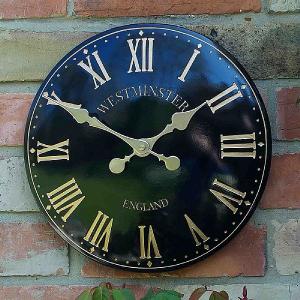 Outside In Westminster Tower Wall Clock 15'' Black