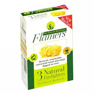 Certainly Wood Natural Flamers Firelighters Mini Pack 3