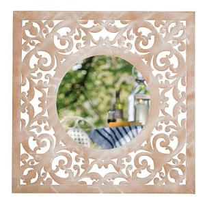 Square Wall Mirror Stone Effect