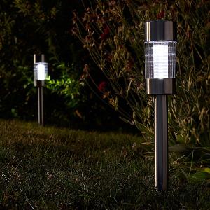 Smart Solar Flare Stainless Steel Stake Light
