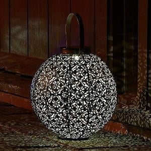 Smart Solar Damasque Silhouette Lantern - Bronze