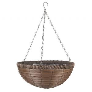 Smart Garden Chestnut Faux Rattan Hanging Basket - 14''