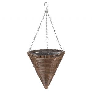 Smart Garden Chestnut Faux Rattan Hanging Cone - 14''