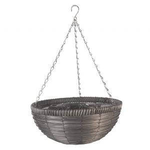 Smart Garden Slate Faux Rattan Hanging Basket - 14''