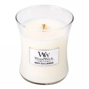 Woodwick White Tea & Jasmine Medium Candle