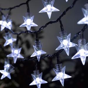 100 White LED Stars Battery String Lights