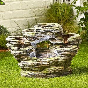 Kelkay Moss Crag Spills Water Feature with LED Light