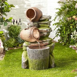 Kelkay Spilling Pot Wall Water Feature with LED Light