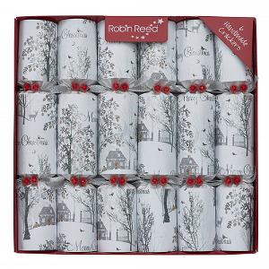 Robin Reed Winter Wonderland 12" Christmas Crackers Pack of 6