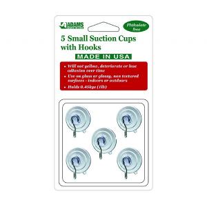 Adams Small Suction Cups & Hooks (Pack of 5)