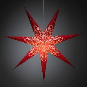 Hanging LED Paper Star Red/White 78cm