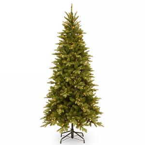 7ft Pre-Lit Chesapeake Fir Slim Artificial Christmas Tree
