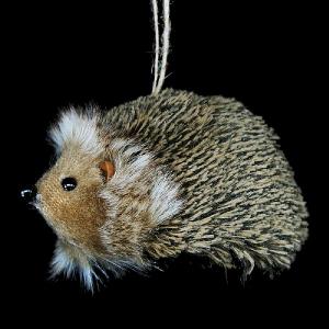 Gisela Graham Fur Fabric Hedgehog Tree Decoration