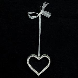 Clear Glass Heart with Diamante Edge