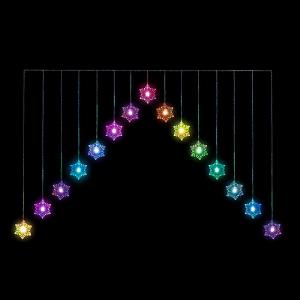 15 Colour Changing LED Snowflake Curtain Light