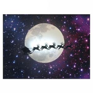 Santa & Moon LED Canvas 40x30cm