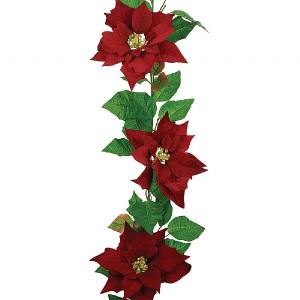 Floralsilk Velvet Poinsettia Garland