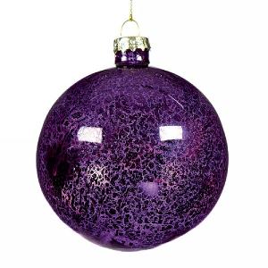 Antique Purple Glass Bauble 80mm