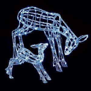 2 Piece Mother & Baby LED Acrylic Reindeer