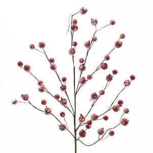 Red Foam Berry Glitter Spray with Snow Finish 55cm