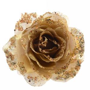 Light Gold Clip On Rose - 14cm