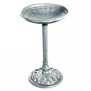 Stone Effect Plastic Pedestal Bird Bath