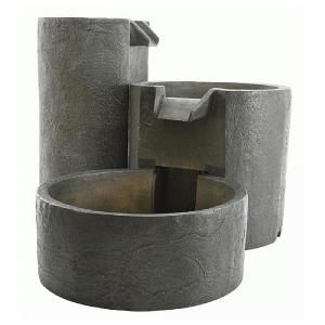 3 Way Fountain Water Feature with LED Light - Grey