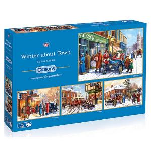 Gibsons Winter About Town 4X500 Piece Jigsaw Puzzle
