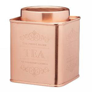 Le'Xpress Stainless Steel Copper Finish Tea Tin