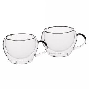 Le'Xpress Double Walled Glass Espresso Cups (Set of 2)