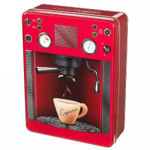 Embossed Red Espresso Biscuit Tin 400g