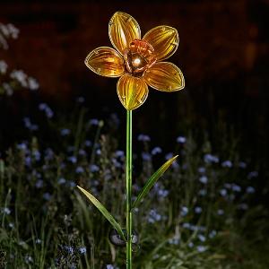 Smart Solar Glass Daffodil Flower Stake Light
