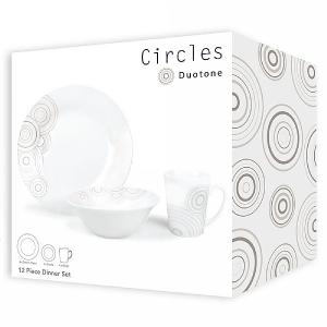 Circles Duotone 12 Piece Dinner Set