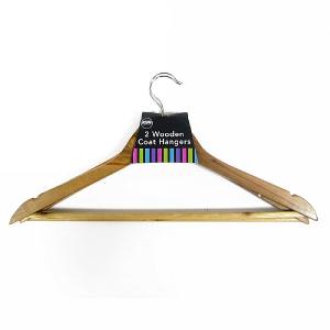 Wooden Coat Hangers Pack of 2