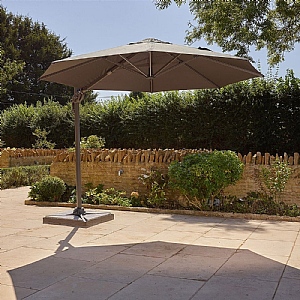 Bramblecrest Chichester 3m Round Sand Cantilever Parasol with Base