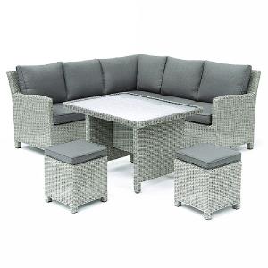 Kettler Palma Mini Casual Dining Set White Wash (Glass Top)