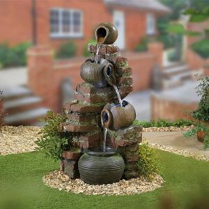 Easy Fountain Flowing Jugs Water Feature with LED Lights