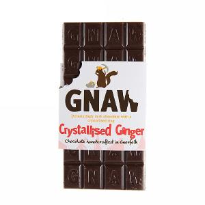 Gnaw Crystallised Ginger Dark Chocolate Bar 100g