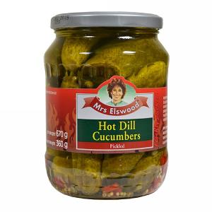Mrs Elswood Hot Dill Cucumbers 670g