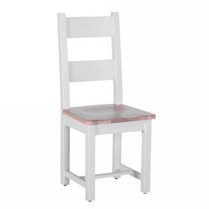 Besp-Oak Chalked Oak & Light Grey Horizontal Slats Dining Chair