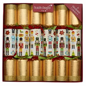 Robin Reed Traditional Nutcracker 12" Christmas Crackers Pack of 6